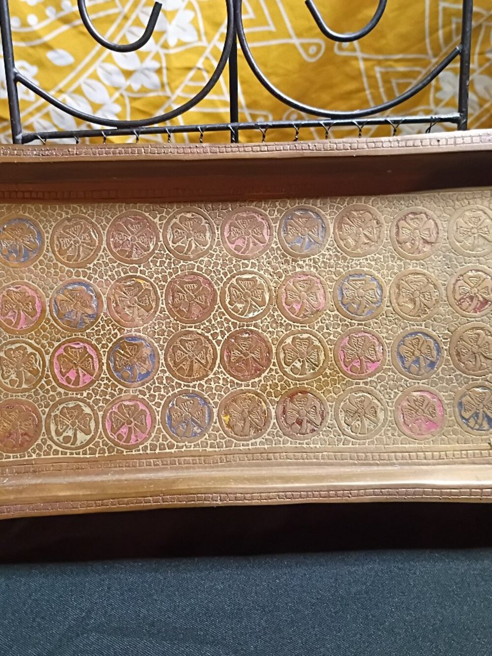 vintage brass tray made in india